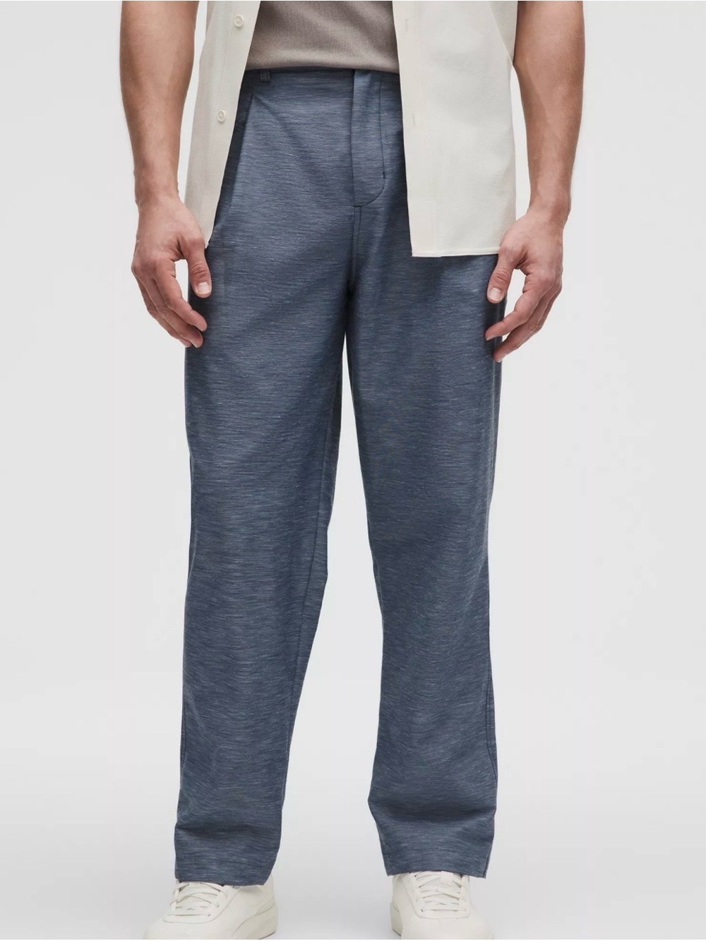 NWOT Lululemon LuluLinen Pleated Club Blue Wide Leg Trousers Men 34